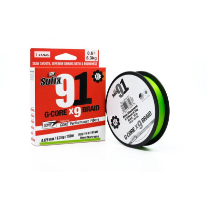 Sufix šňůra 91 G-CORE 150 m svítivě zelená 0.165mm 8.1kg svítivě zelená