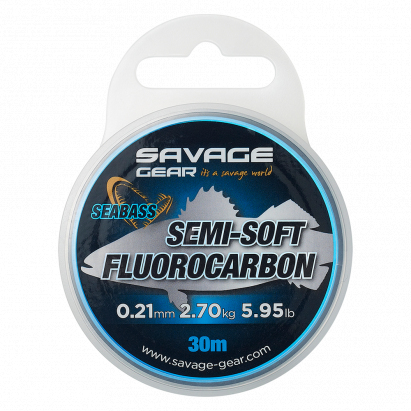 Savage Gear Fluorocarbon Semi Soft Fluorocarbon Seabass Clear 30m