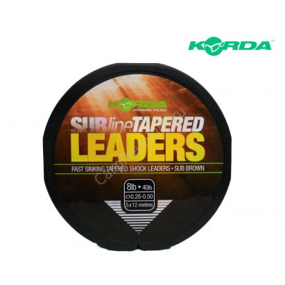 Korda odhozový ujímaný monofil SUBline Tapered Leaders 0,30-0,5mm