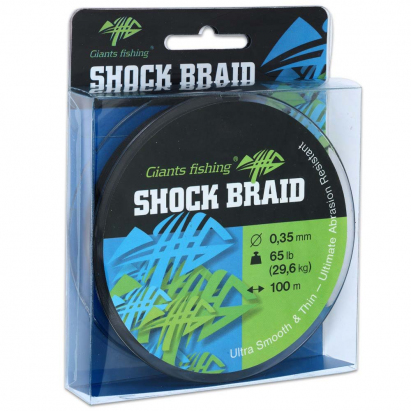 Giants fishing Splétaná šňůra Shock Braid Green 100m|0,29mm/ 50lb(22,7kg)