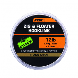 Fox Edges Zig & Floater Hooklink Trans Khaki 100 m