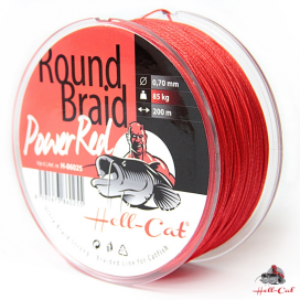 Hell-Cat Splétaná šňůra Round Braid Power Red 1000m|0,60mm (75,0kg)