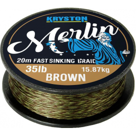 Kryston pletené šňůrky - Merlin fast sinking braid pískový 15lb 20m