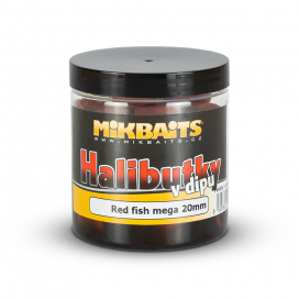 Mikbaits Halibutky v dipu 250ml - Red fish Halibut 20mm