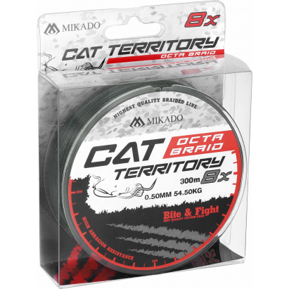 Mikado Pletená Šňůra Cat Territory Octa Braid 0.70mm/76.4kg/300m Zelená 1 Cívka