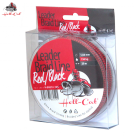 Splétaná šňůra Hell-Cat - Leader Braid Line Red/Black 20m|1.40mm/125kg