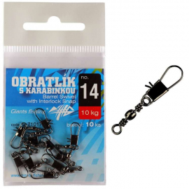 Giants Fishing Obratlík s karabinkou Barrel Swivel with Interlock Snap no.14/10kg/10ks