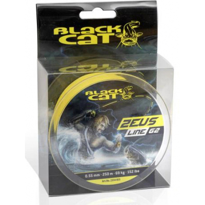 Black Cat Pletená Šňůra Zeus Line G2 Žlutá 250m 0,38mm 37 Kg