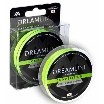 Mikado Pletená Šňůra Dreamline Competition 0.10mm/8.73kg/150m Fluo Zelená 1 Cívka