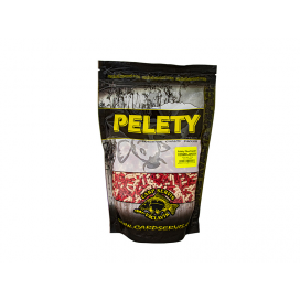 Pelety Fluo Feeder - 700 g/Česnek-Jahoda