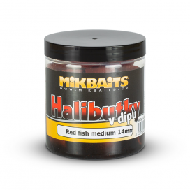 Mikbaits Halibutky v dipu 250ml - Red fish Halibut 14mm