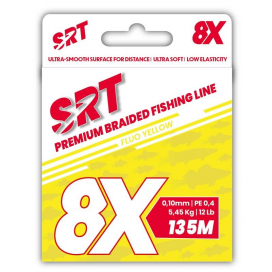 Sert splétaná šnůra 8X SRT Fluo Yellow 135M|0,18mm/10,0kg