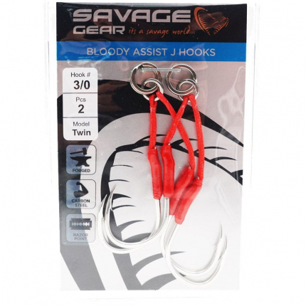 Savage Gear Háčky Bloody Assist Hook J Double 2/0 2ks