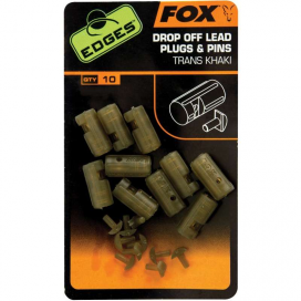 Fox Vložky Edges Drop Off Lead Plugs & Pins Trans Khaki 10ks