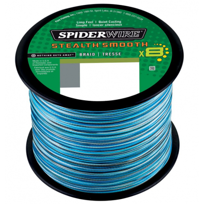 SpiderWire Šňůra Stealth  Smooth8 0,39mm 46,3 Kg Blue Camo 1m