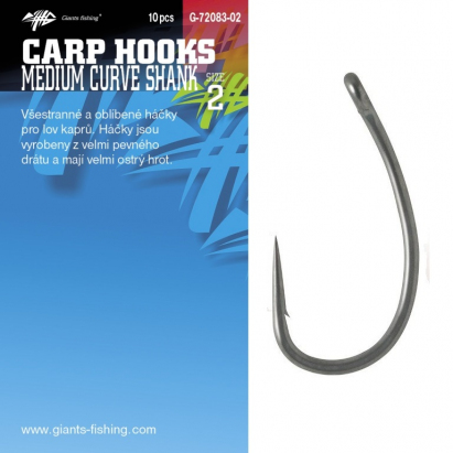 Giants fishing Giants Fishing Háček s očkem Medium Curve Shank 10ks|vel.5