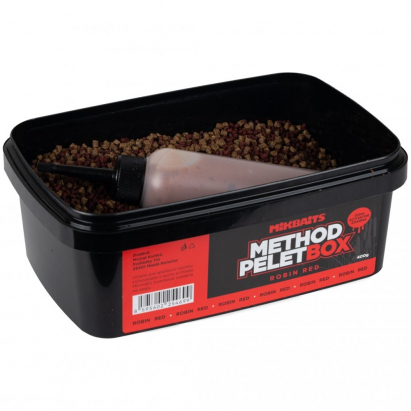 Mikbaits Method pelet box 400g + 120ml Activator - Robin Red