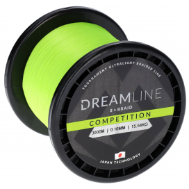 Mikado Pletená Šňůra Dreamline Competition 0.18mm/18.32kg/3000m Fluo Zelená 1 Cívka