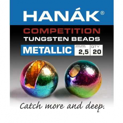 Hanák tungstenové hlavičky Metallic duhové 20ks