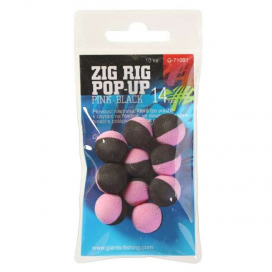 Giants Fishing Pěnové plovoucí boilie Zig Rig Pop-Up pink-black 10mm,10ks