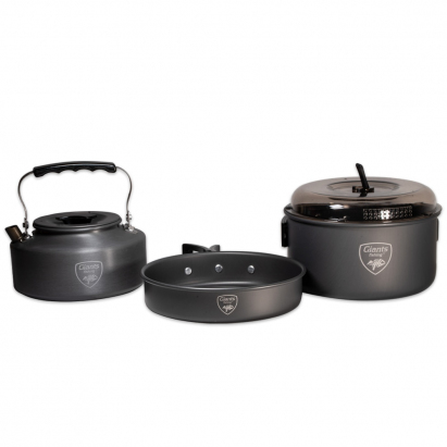 Giants fishing Sada nádobí s konvičkou 3 Piece Pan & Kettle Set