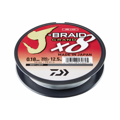 Daiwa Šňůra J Braid Grand X8 135m světle šedá