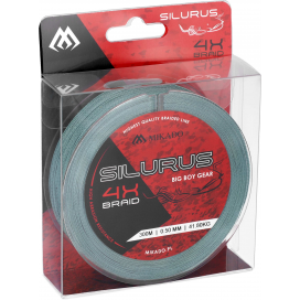 Mikado Pletená Šňůra Silurus 4 X Braid 0.45mm/37.40kg/300m Zelená 1 Cívka