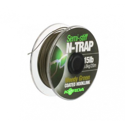 Korda Šňůrka N-TRAP Semi -Stiff 15lb Weedy Green