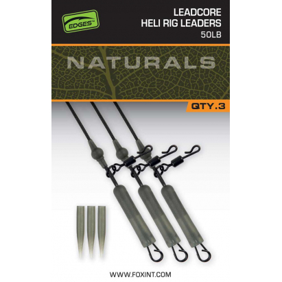 Naturals Leadcore Heli Rig Leaders x 3