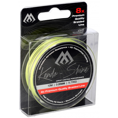 Mikado Pletená Šňůra Kendo Shine 0.23mm/21.75kg/10m Fluo/žlutá 1 Cívka