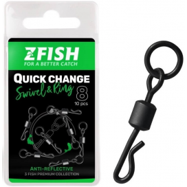 Zfish Obratlík s Kroužkem Quick Change Swivel With Ring Black Matt Vel 8