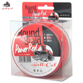 Hell-Cat Splétaná šňůra Round Braid Power Red 200m|0,60mm, 75kg