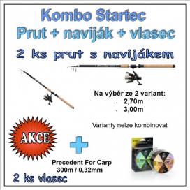 AKČNÍ SET Startec Prut s Naviják + Vlasec 1+1  Varianta 2,70m