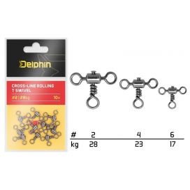 Delphin Obratlík Cross-Line Rollin T Swivel 10 ks