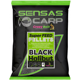 Sensas Pelety Super Feed Black Halibut 700g