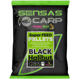 Sensas Pelety Super Feed Black Halibut 700g 