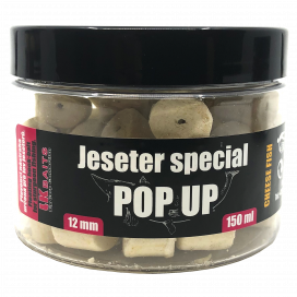 Akce LK Baits Pelety Jeseter Special  Pop UP Cheese Fish 12mm 150ml