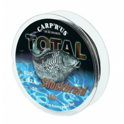 Carp´R´ Us Splétaná Šňůra Total Shock Braid 100 m Hnědá Průměr 0,41 mm Nosnost 22,68 kg