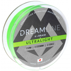 Mikado Pletená Šňůra Dreamline Ultralight 0.058mm/4.43kg/150m Fluo Zelená 1 Cívka