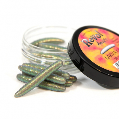 Revol Baits nástraha Larva 50mm příchuť krevetka, barva šedý chameleon 10ks