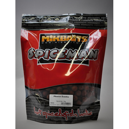 Mikbaits  big pack - Trvanlivé boilie 20kg Spiceman Pikantní Švestka 24mm