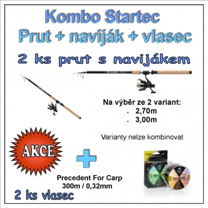 Saenger Kombo Startec Prut + naviják + vlasec 1 + 1  Varianta 3,00m