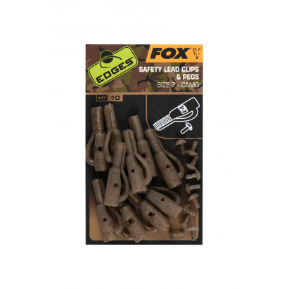 Fox Závěsky Edges Camo Safety Lead Clips & Pegs 10 ks Velikost 7